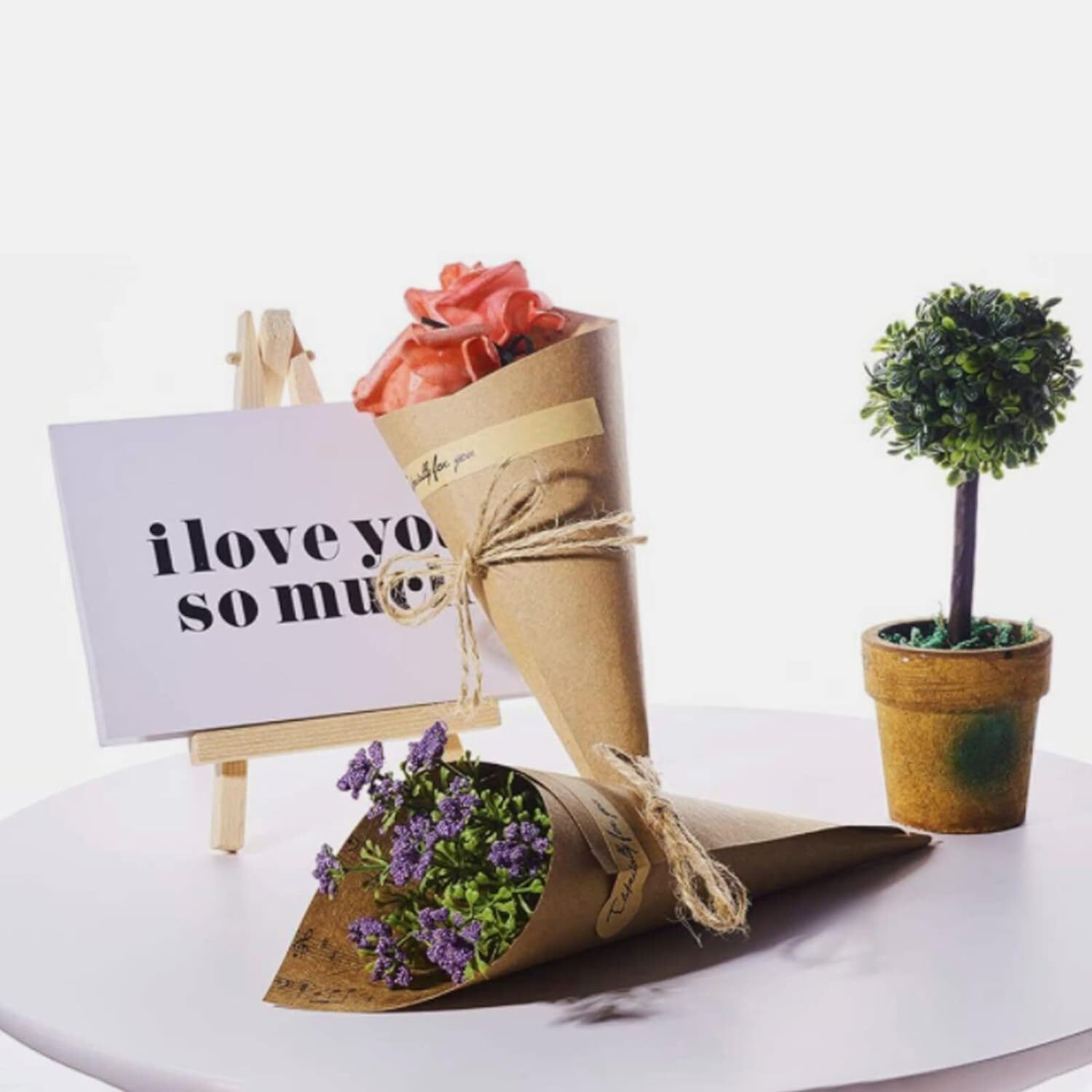 Wedding Confetti Cone Paper - Sturdy Kraft Paper | 1 Wedding Stand Box (11.81"x7.87"x1.97") With 20 Cone Holes & Blank Kraft Paper For Diy Crafts