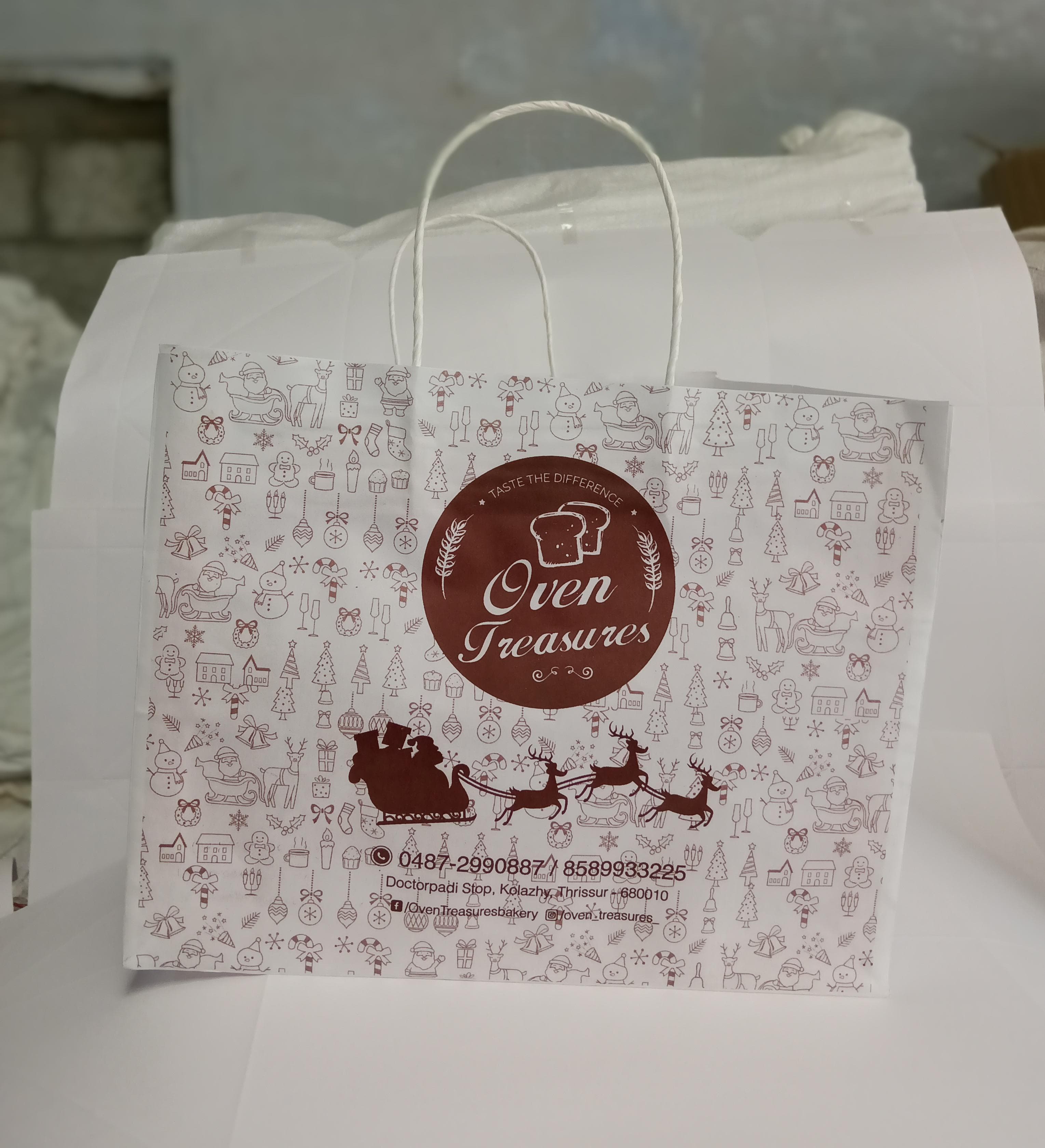 White Printed 1 Kg Cake Bag