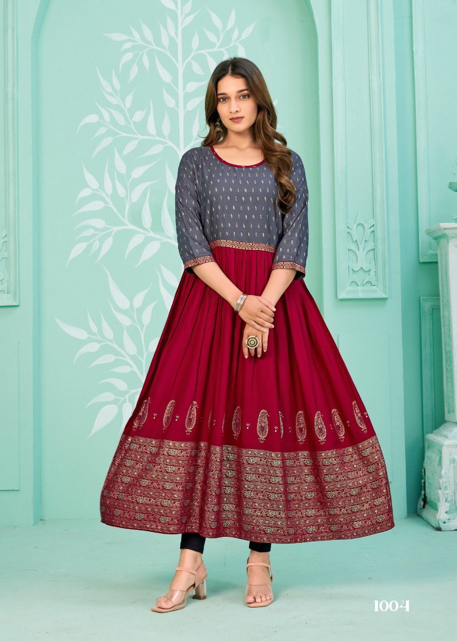 Gown Type Kurti - Bust Size: Medium Meter (M)