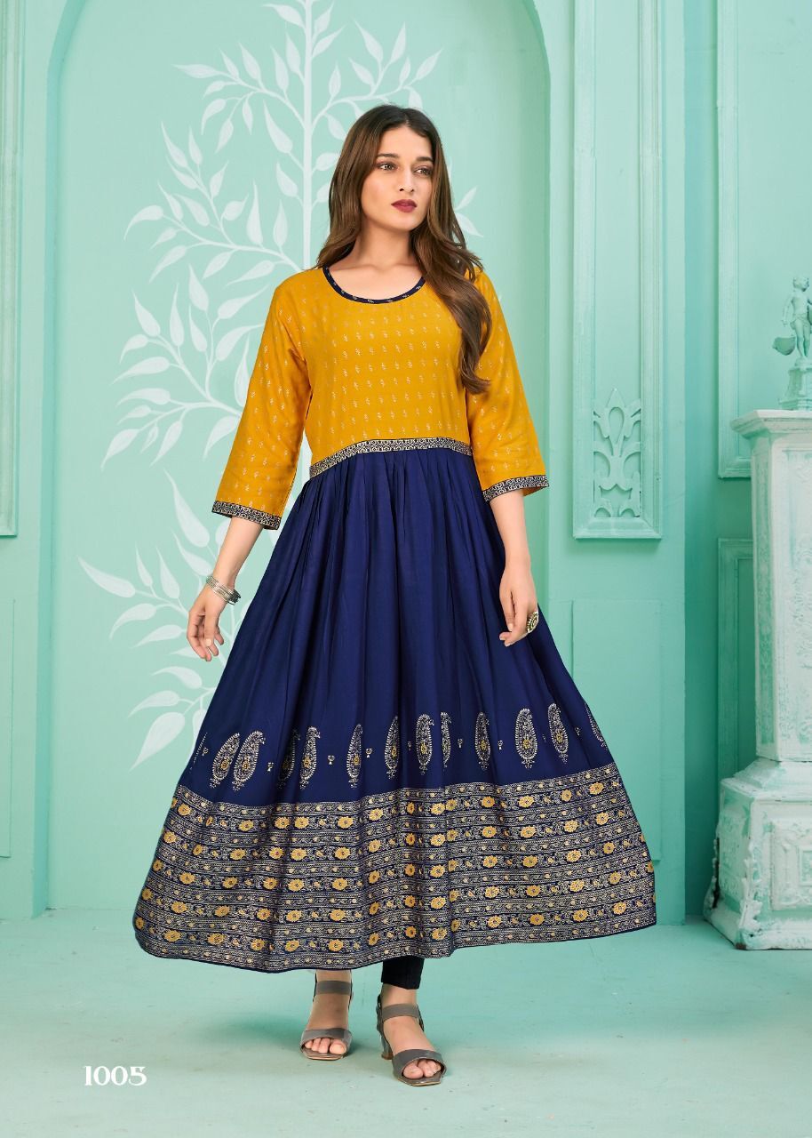 Gown Type Kurti - Bust Size: Medium Meter (M)