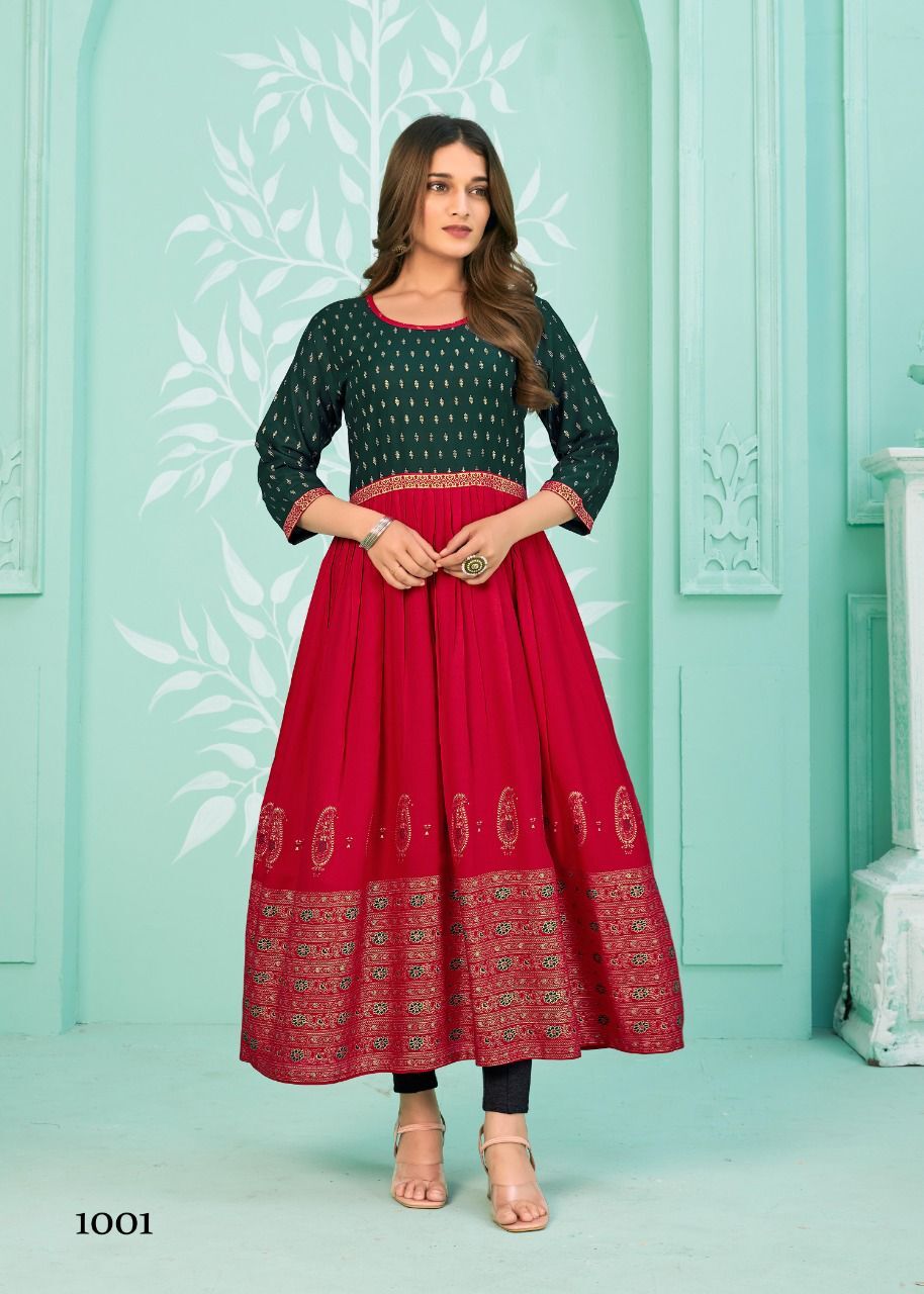 Gown Type Kurti - Bust Size: Medium Meter (M)