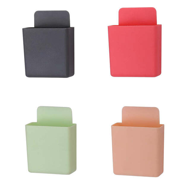 Multipurpose Plastic Wall Mounted Remote And Mobile Holder Stand (Pack Of 4) (8485)