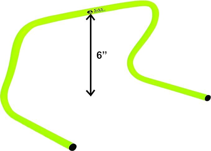 Sas Sports Training Hurdles For Field Training And Speed Coordination - Plastic, 6 Inch, Fluorescent Green | Set Of 6 Agility Hurdles With Carry Strap, Ideal For All Age Groups