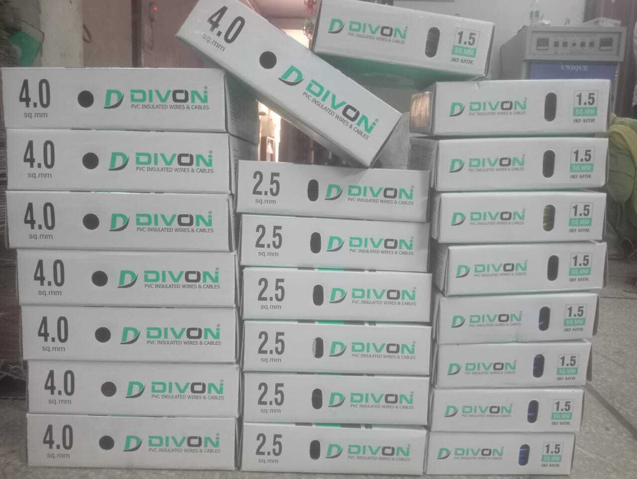 Divon Fr Pvc Low Cable - 90m Length, 1.5 Sqmm Single Core Yellow Copper Insulated Wire, Durable And High-quality