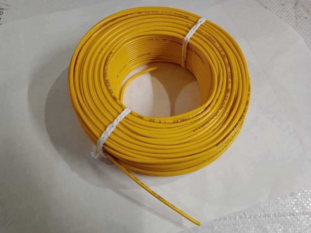Divon Fr Pvc Low Cable - 90m Length, 1.5 Sqmm Single Core Yellow Copper Insulated Wire, Durable And High-quality
