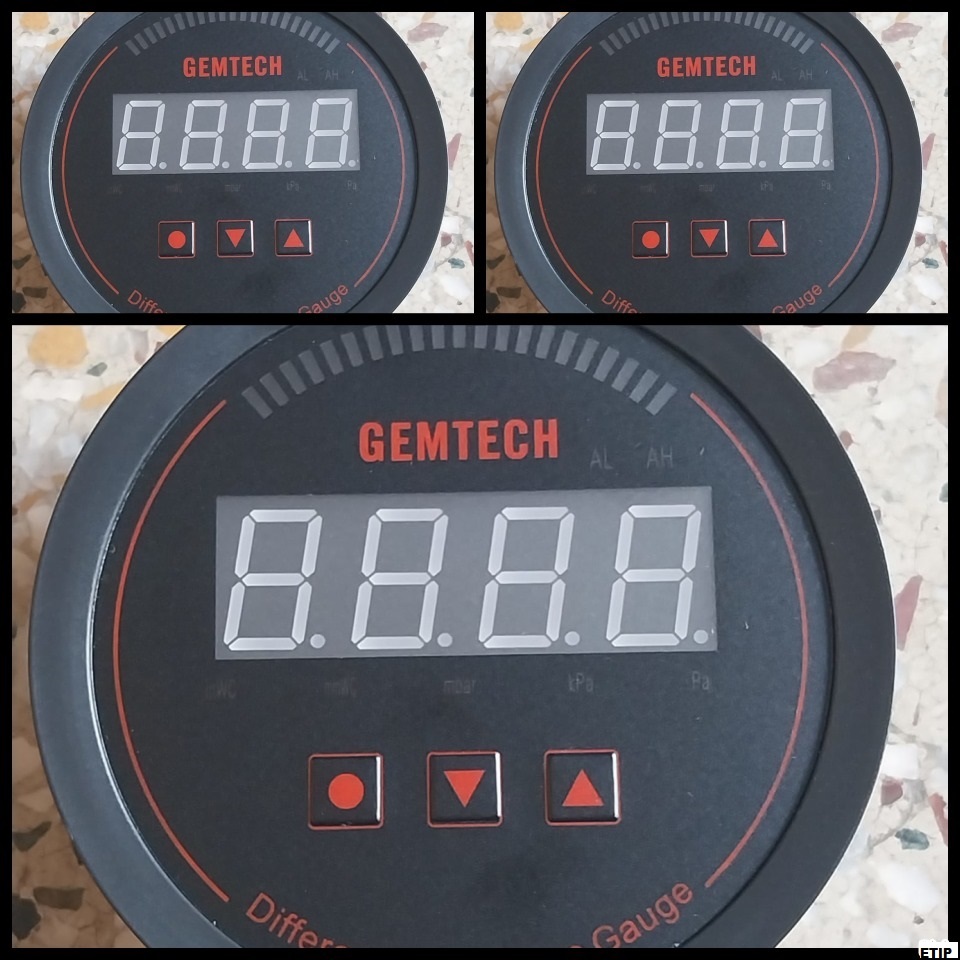 Gemtech Series 3000 Digital Pressure Gauge - Abs Engineering Plastic, 4 Inch Diameter, Black Color | High Precision Measurement, Zero Calibration, Widely Applicable In Industrial Settings