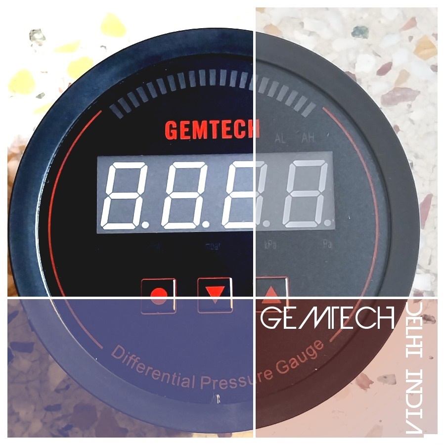 Gemtech Series 3000 Digital Pressure Gauge - Abs Engineering Plastic, 4 Inch Diameter, Black Color | High Precision Measurement, Zero Calibration, Widely Applicable In Industrial Settings