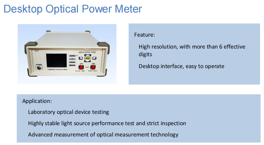 Rof Electro Optical Modulator Opm Series Desktop Optical Power Meter - Application: Industrial