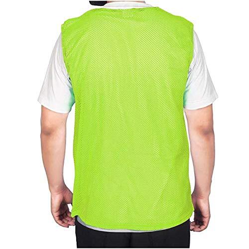 Sas Sports Football Bibs Set Of 12 - 100% Polyester Mesh Fabric, 28 X 25 X 12 Cm, Fluro Green, Lightweight Breathable Vests For Various Sports