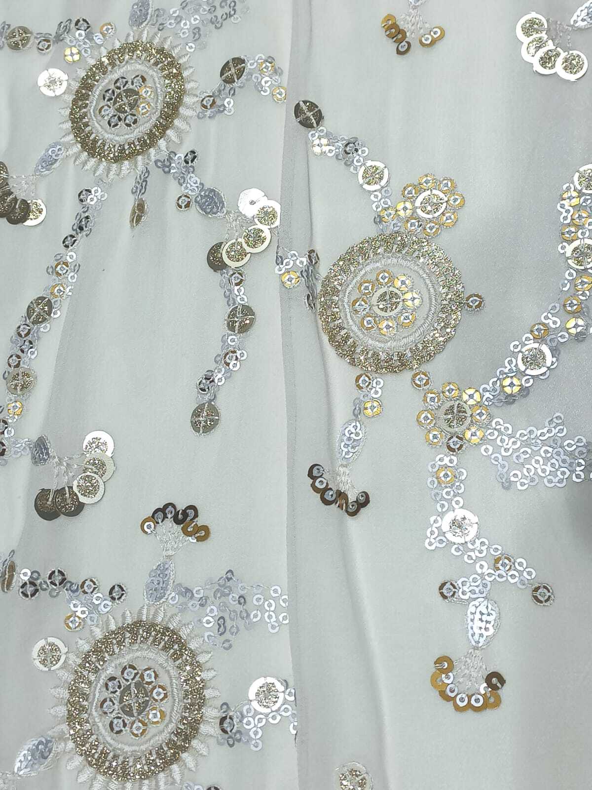 Sequin Fabric For Ladies Garment Online - Attributes: Washable