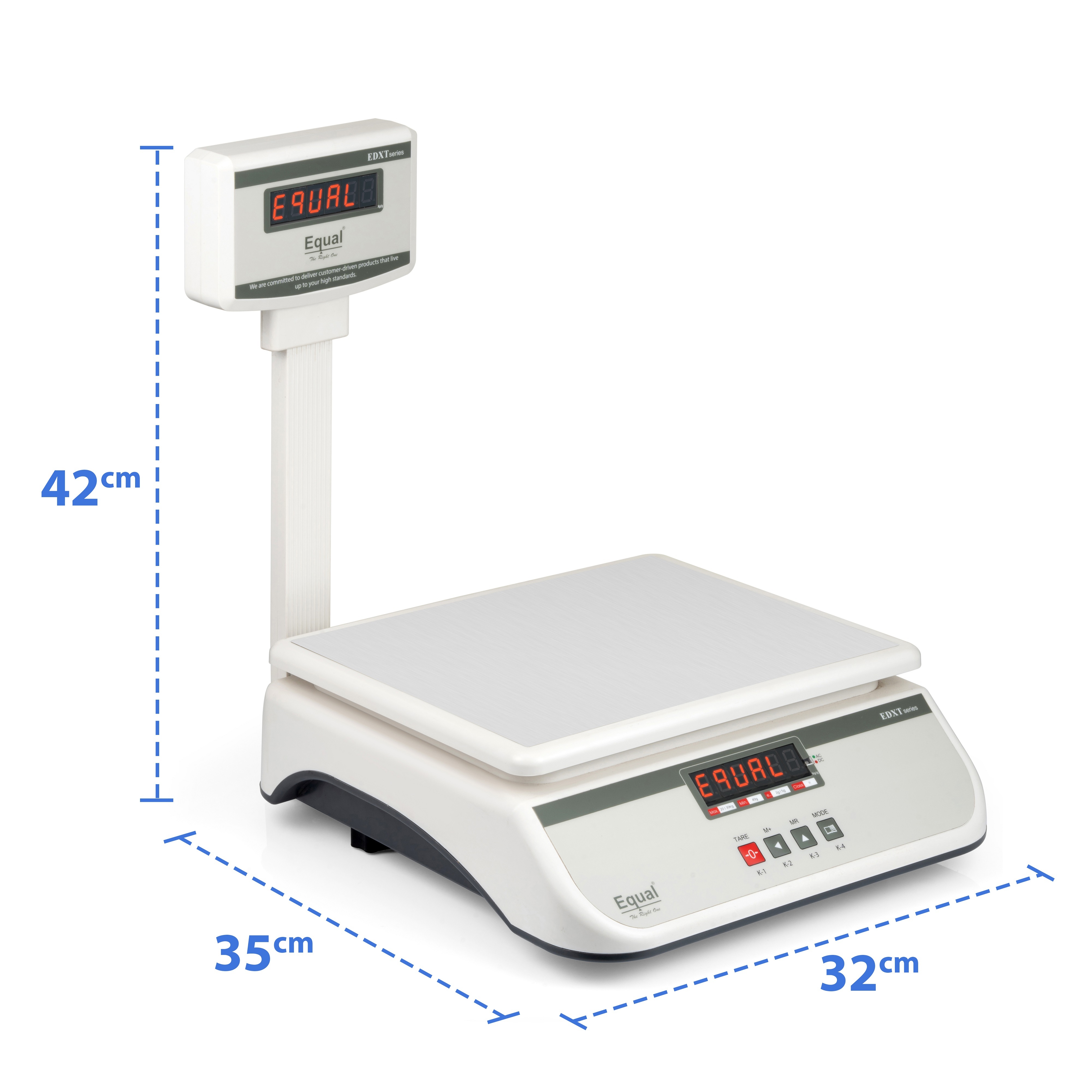 Table Top Weighing Machine - Steel, Up To 10 Kg Load | Electric Power Supply, 100% Accuracy, Led Monitor Display, White
