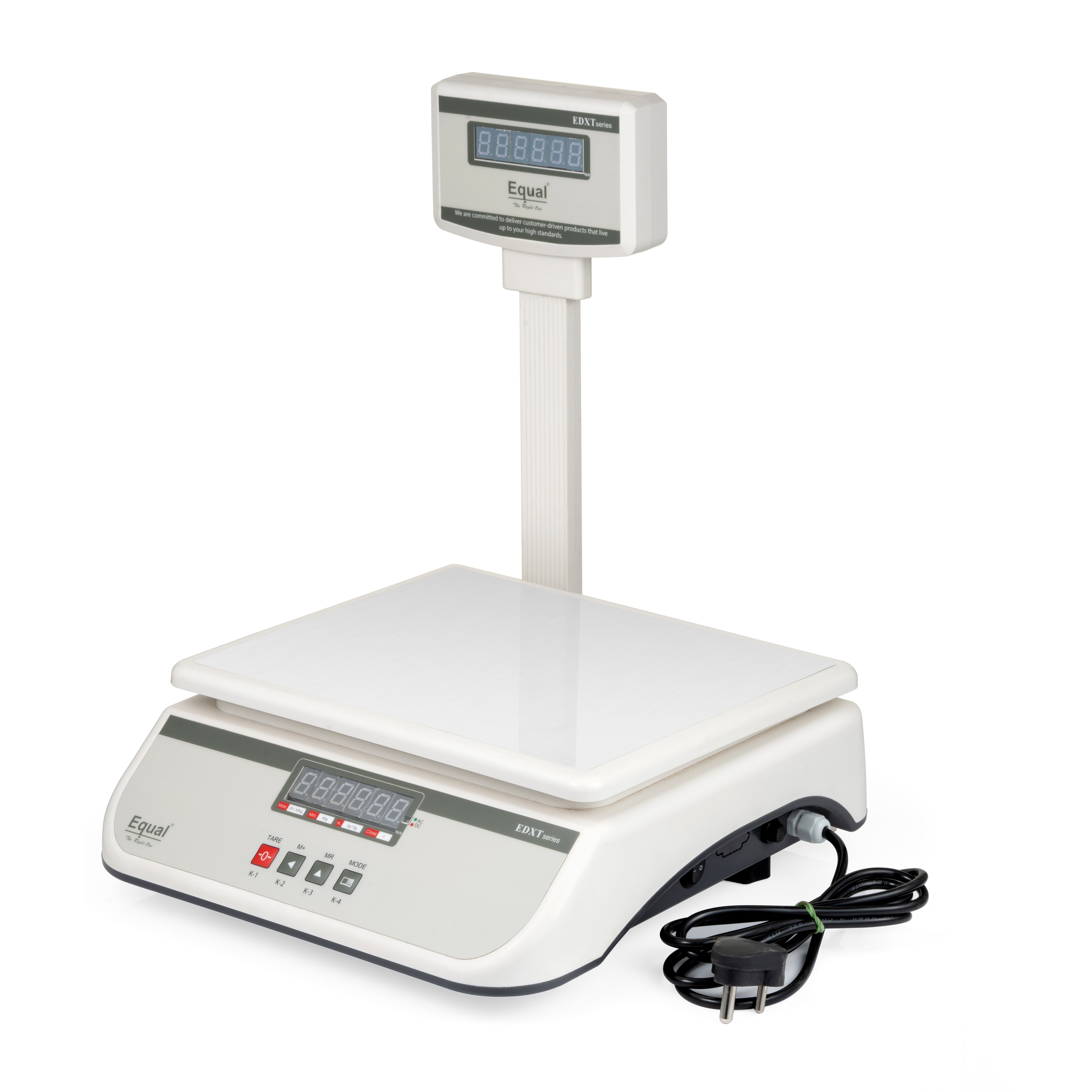 Table Top Weighing Machine - Steel, Up To 10 Kg Load | Electric Power Supply, 100% Accuracy, Led Monitor Display, White