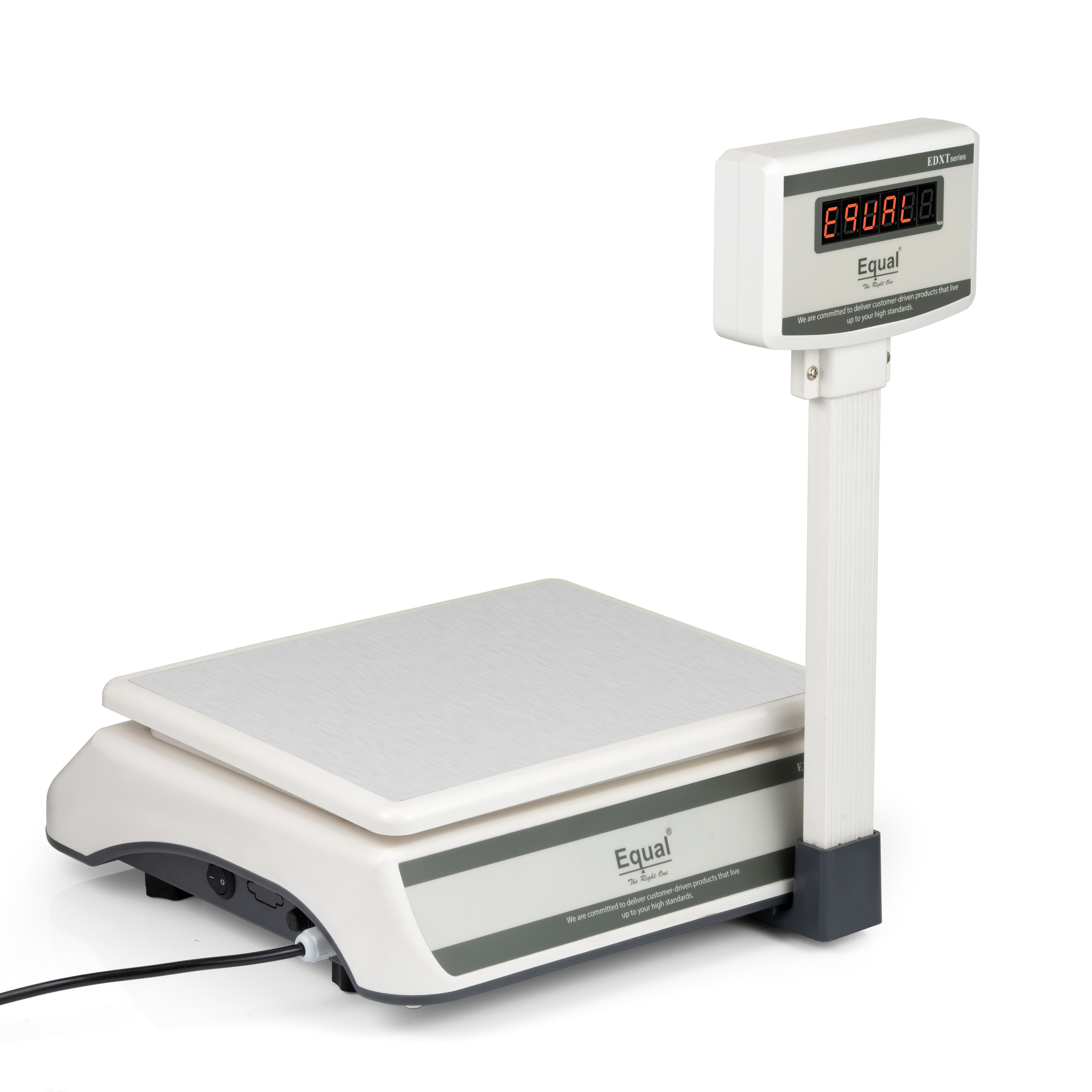 Table Top Weighing Machine - Steel, Up To 10 Kg Load | Electric Power Supply, 100% Accuracy, Led Monitor Display, White