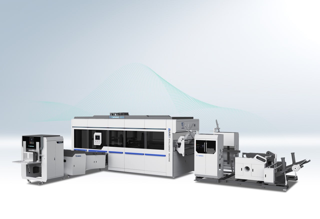 Fully Automatic Leader Box Bag Making Machine With Online Handle Attach