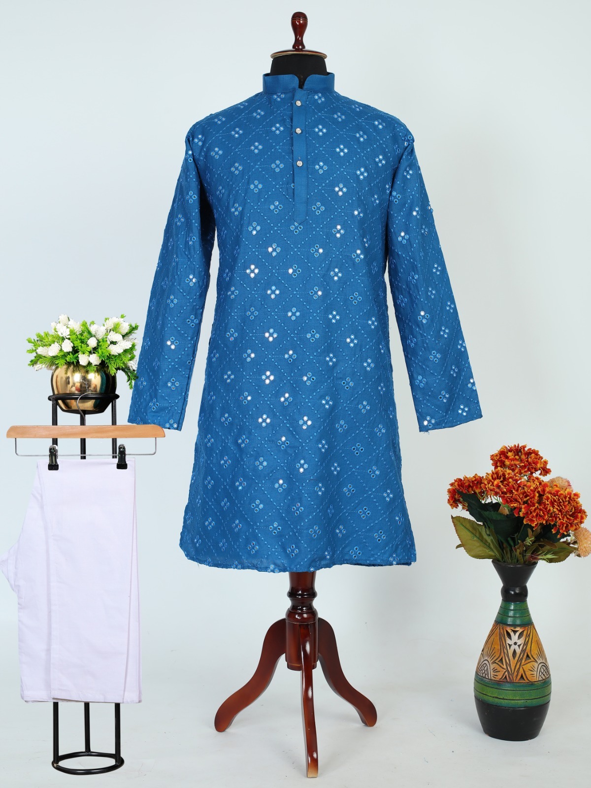 Mens Cotton Kurta - Color: Green