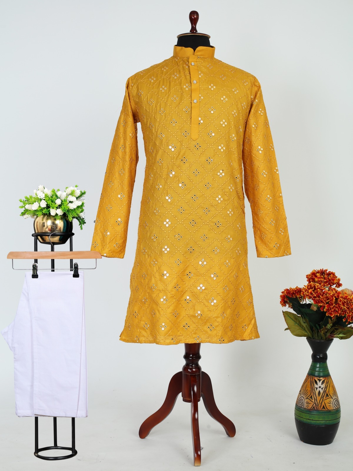 Mens Cotton Kurta - Color: Green