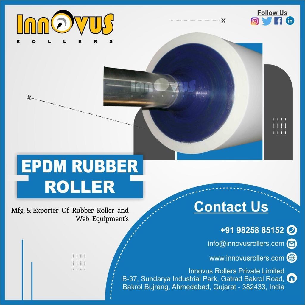 Epdm Rubber Roller - 200 Mm Diameter 3000 Mm Length | Non-toxic Uv/eb Printing Compatible Resistant To Chemicals And Solvents