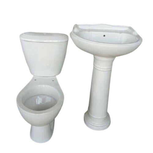Ceramic Sanitary Ware Close Couple Set - Color: White