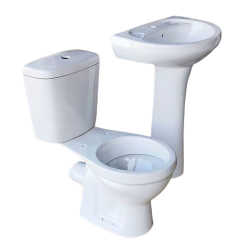 Ceramic Sanitary Ware Four Piece Set - Color: White