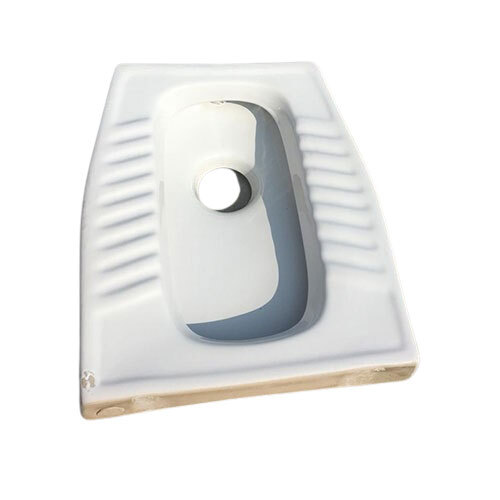 Ceramic Squatting Pan - High-Quality One-Piece Structure, 20 Inch Size, Glossy White Finish | Floor Mounted Design, Breakage Resistant, Corrosion Resistant, Variety of Sizes Available