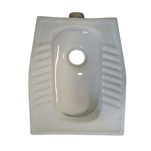 Eastern Squatting Pan - Ceramic, 20 Inch, Cream Color | Lightweight, Glossy Finish, Floor Mounted