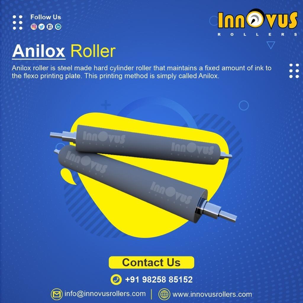 Black Silver Anilox Rubber Roller