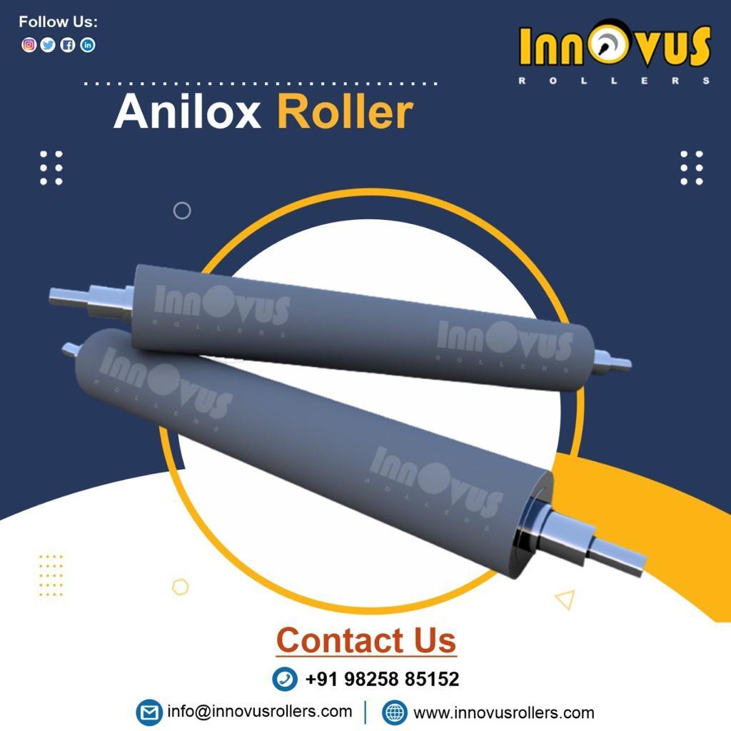 Black Silver Anilox Rubber Roller
