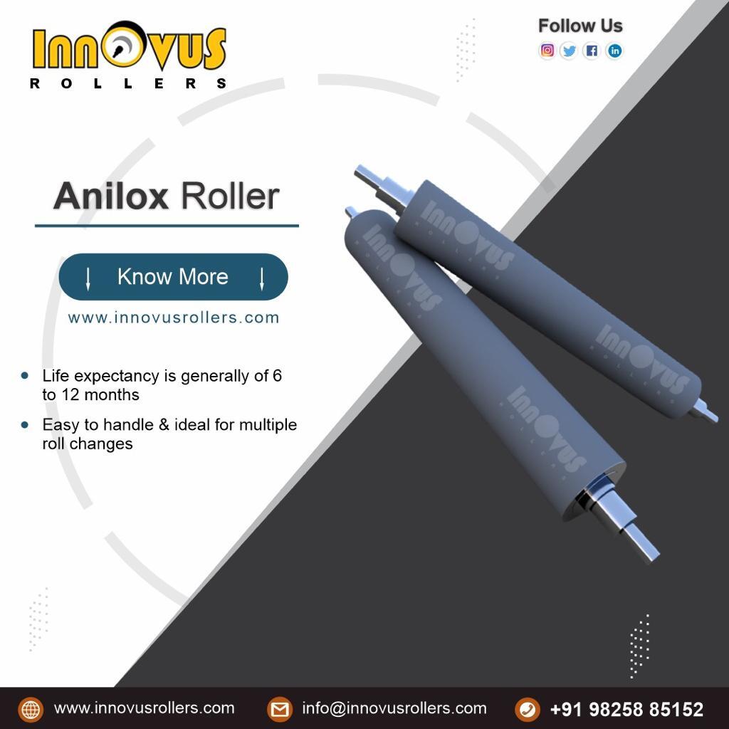 Black Silver Anilox Rubber Roller