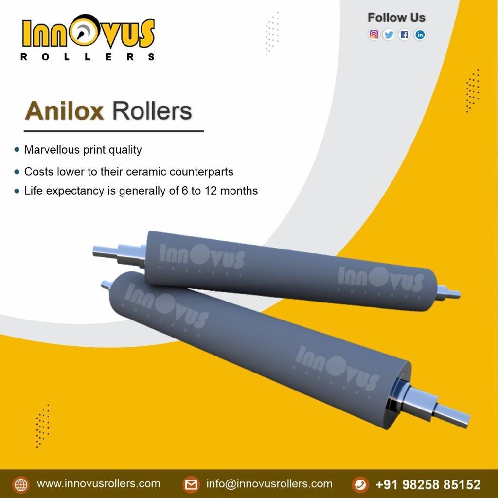 Black Silver Anilox Rubber Roller