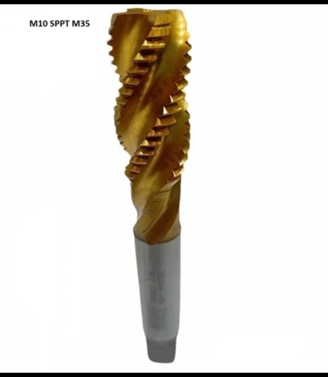 M10 Sppt M35 Hss-e Tin Coated - M35 High Speed Steel, Silver And Gold Finish | Optimized For Cnc Machine Processing Of Stainless And Die Steel Parts