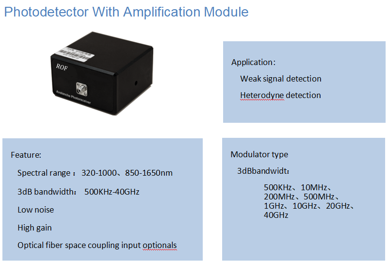 Rof 200m Photodetector Avalanche Photodetector Optical Detector Apd Photodetector - Application: Industrial