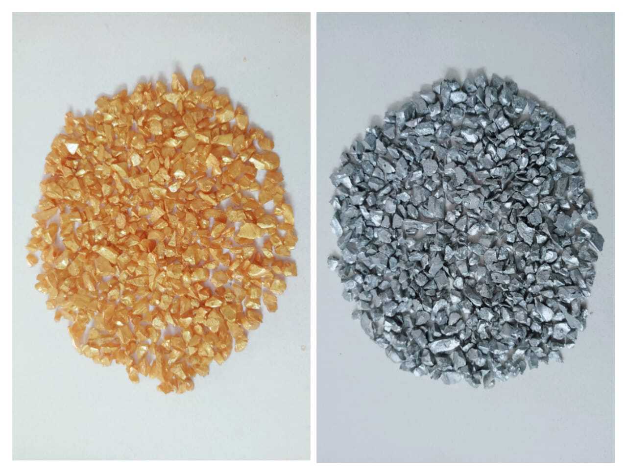 Premium Quality Silver Coated Metallic Glass Stone Crushed Chips