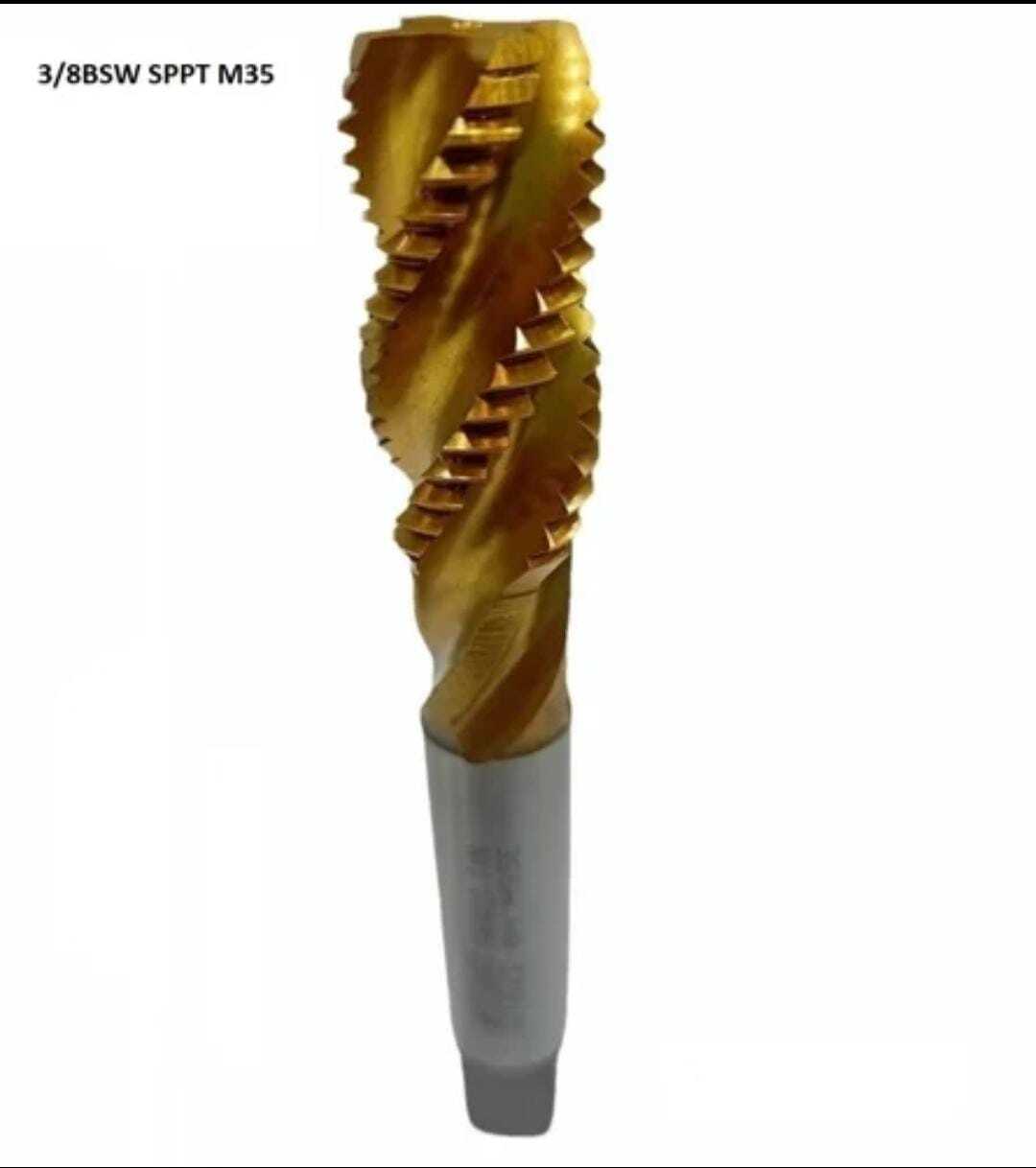 3/8bsw Sppt M35 Hss-e Tin Coated - M35 Steel, High-performance For Stainless Steel & Die Steel, Silver And Gold Finish, Cnc Machine Compatible