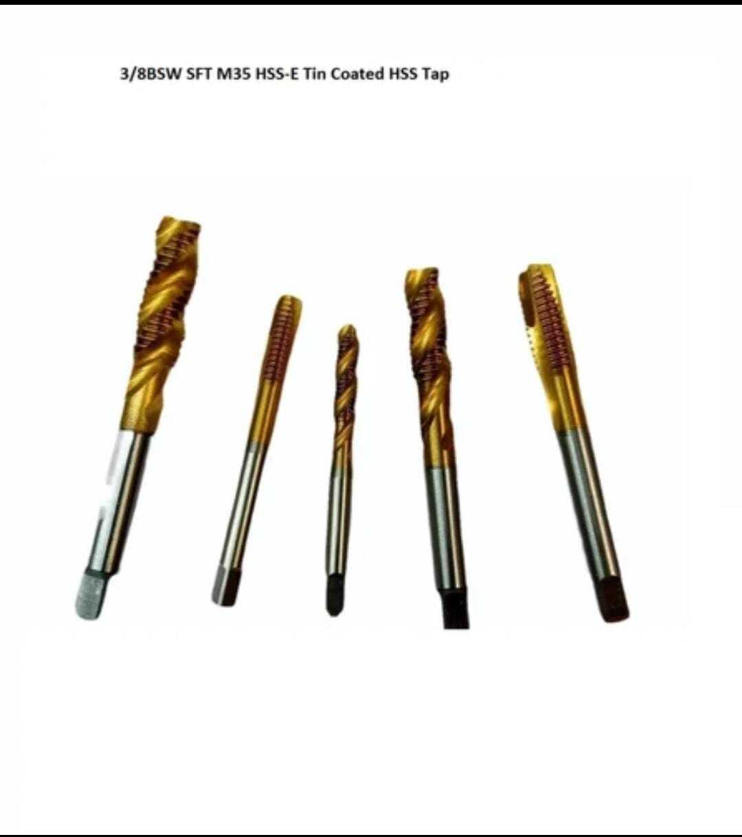 3/8bsw Sft M35 Hss-e Tin Coated - M35 High Speed Steel, Silver & Gold Color | Suitable For Milling Stainless Steel On Cnc Machines