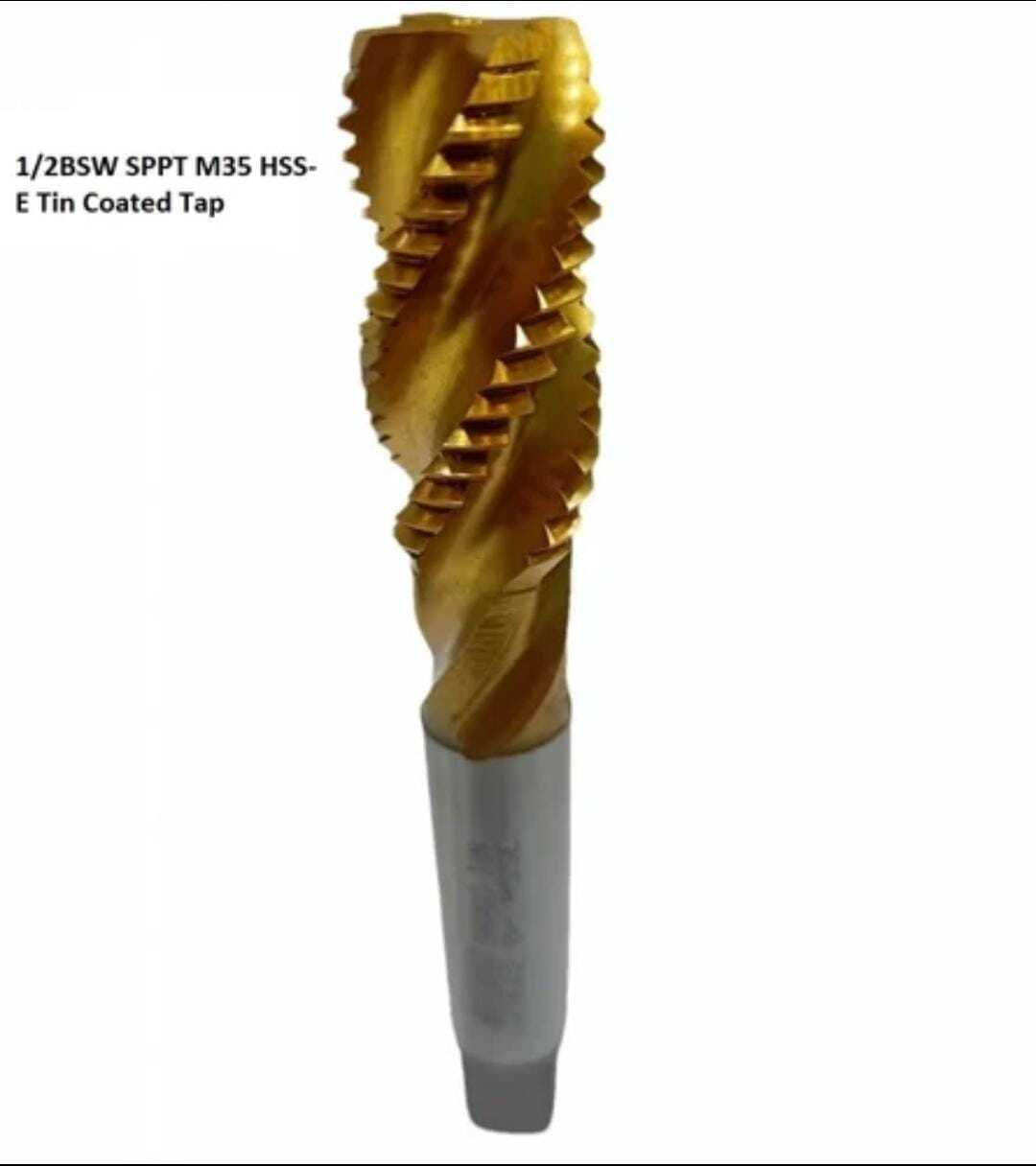 1/2bsw Sppt M35 Hss-e Tin Coated - M35 High Speed Steel 1/2 Inch Size Silver And Gold Color | Cnc Compatibility Ideal For Stainless Steel And Die Steel Milling