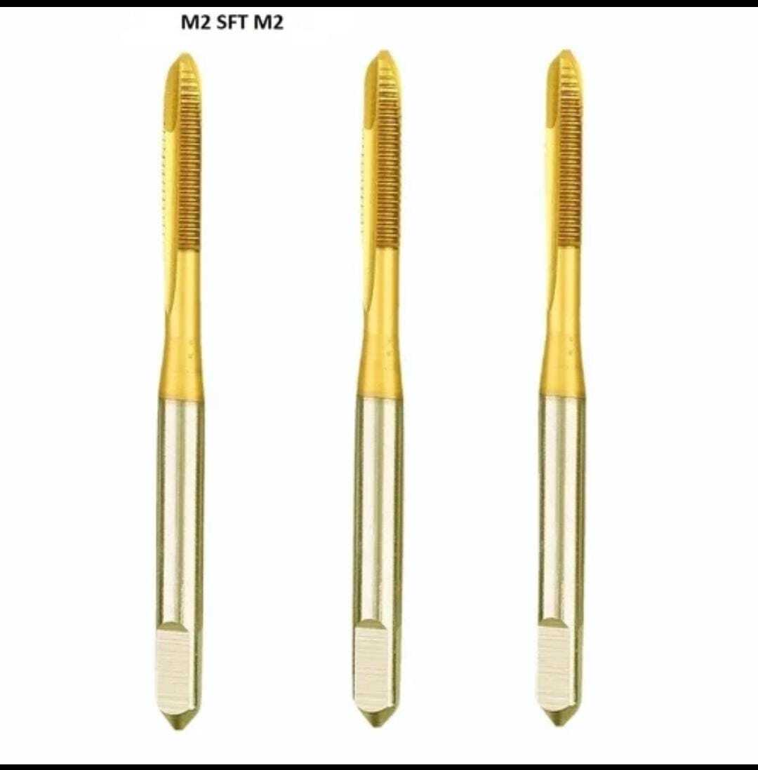 M2 Sft M2 Hss-e Tin Coated Taps - High-speed Steel, Silver & Gold Color | Cnc Machine Usage, Strength, Hardness & Abrasion Resistance Features