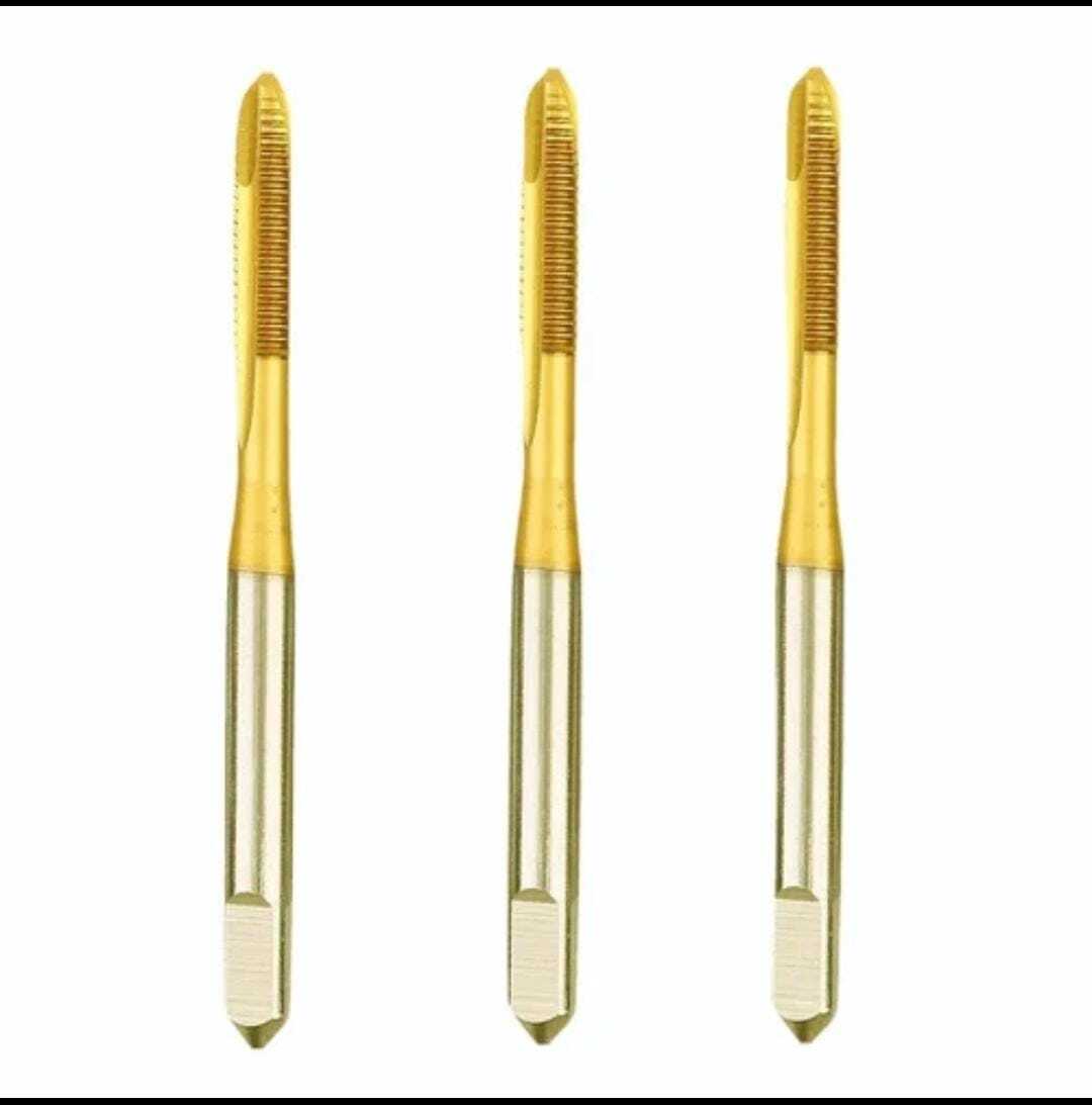 M5 Sppt M2 Hss-e Tin Coated Taps - High-speed Steel, Silver And Gold, Cnc Machine Compatibility | Strength, Hardness, Abrasion Resistance