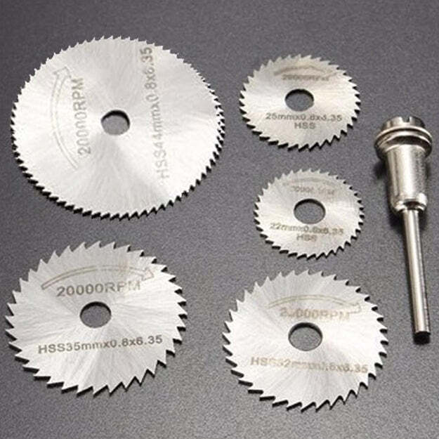 6pcs Metal Hss Circular Saw Blade Set Cutting Discs For Rotary Tool - High-speed Steel, Blade Diameter: 22-50mm, Max Rpm: 20,000, Eco-friendly Material - Accurate, Fast Cutting Performance