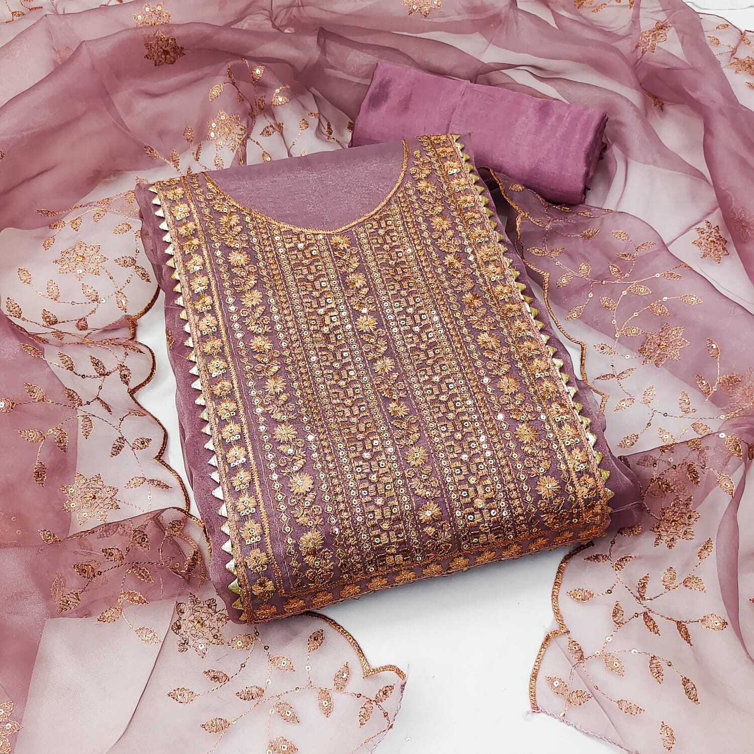 Organza Silk Dress - Color: Multicolor With Soft Pastel Shades