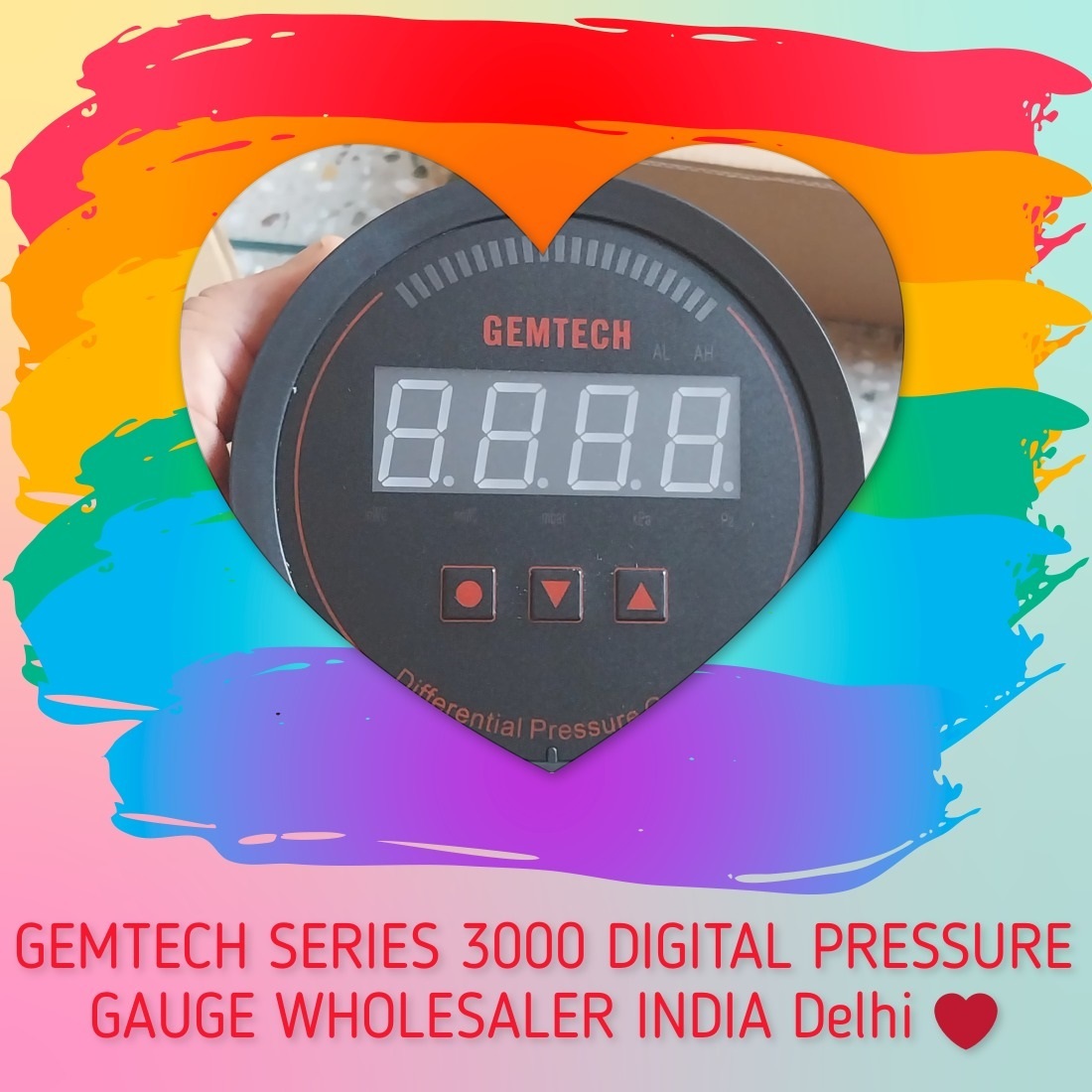 Gemtech Series 3000 Digital Pressure Gauge Range 0 To 125 Pac - Color: Black