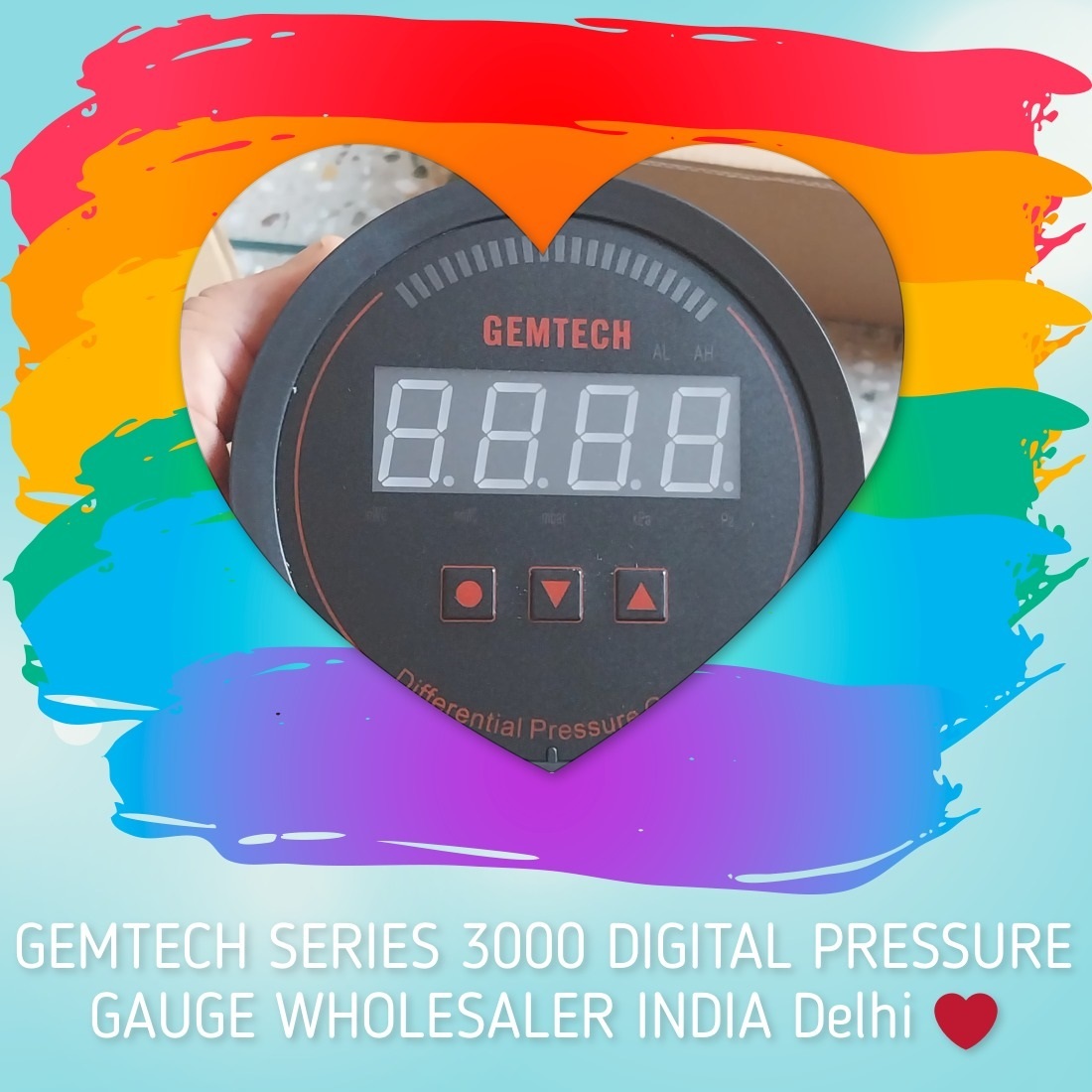 Gemtech Series 3000 Digital Pressure Gauge Range 0 To 125 Pac - Color: Black