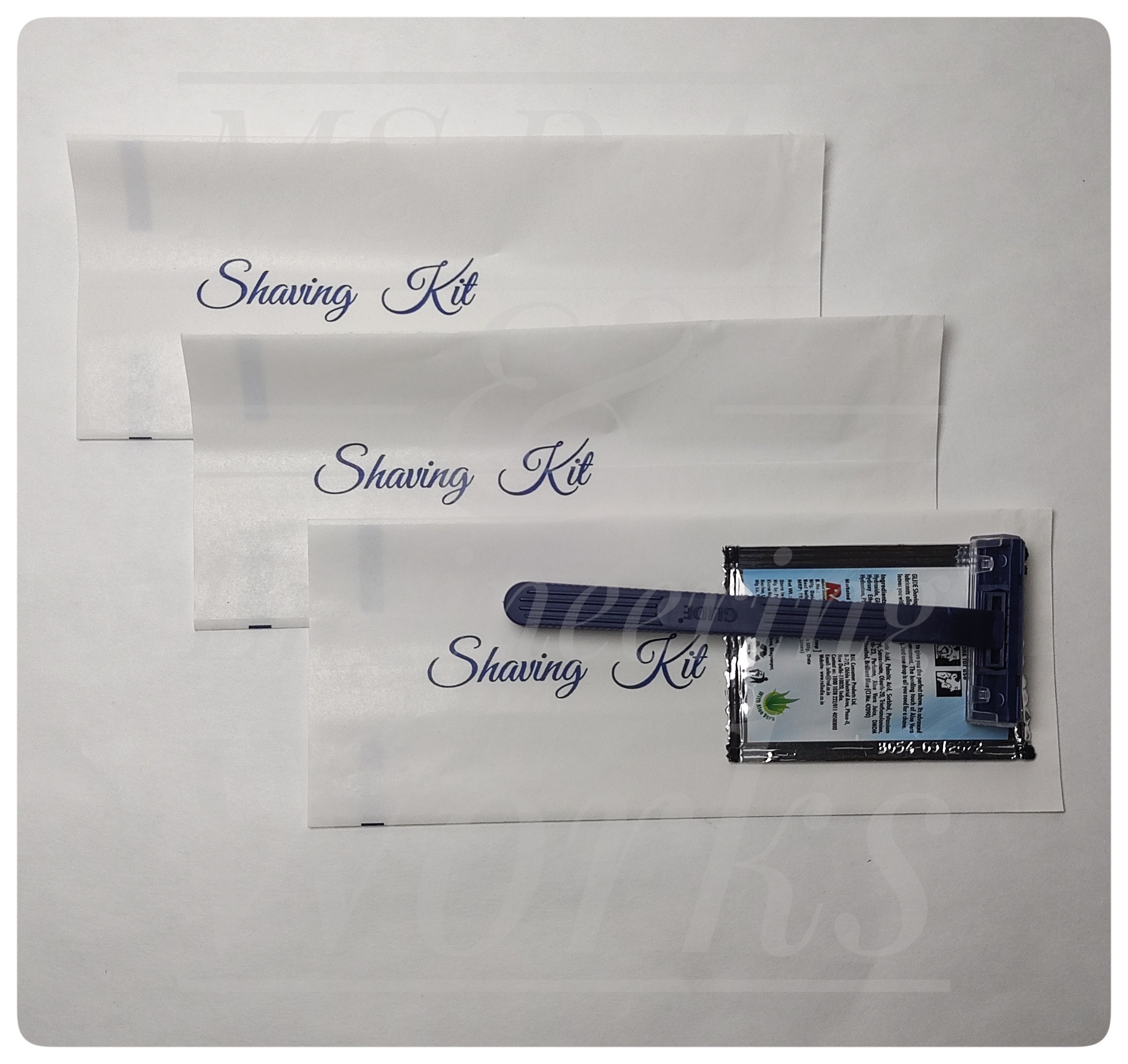 Hotel Amenities Kit Pouch - Color: White And Brown