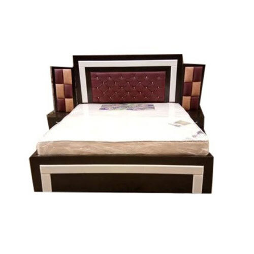 Wooden Double Bed - 6X6 Feet, Brown Polished Finish | Durable Home Furniture for Bedroom