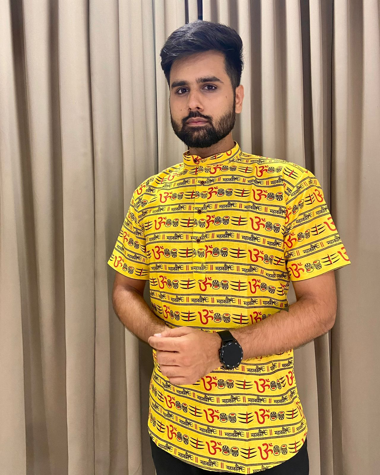 Printed Short Kurta - Chest Size: Medium