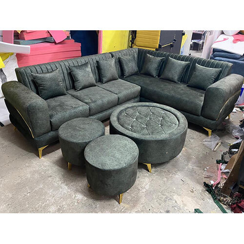 L Shape Sofa Set - Wood Frame, Foam Comfort | Modern Design, Durable, Indian Style Indoor Furniture