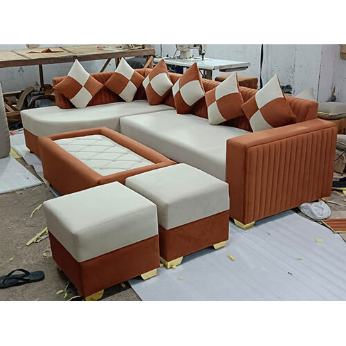 L Shape Sofa Set - Foam Material, Modern European Style, Eco-friendly & Inflatable Design | Cozy Indoor Furniture With Warranty & Eye-catching Appeal