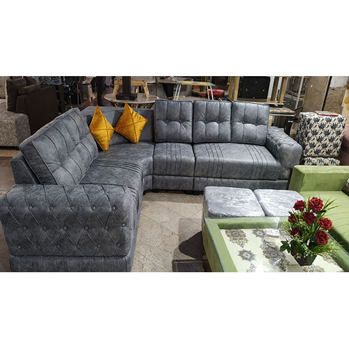 L Shape Corner Sofa Set - Fabric Material, Eco-friendly Design | Modern Indian Style, Indoor Furniture For Dining And Living Rooms