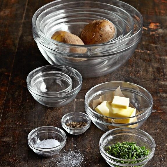 Transparent Uniglass Stackable Dessert Glass Bowls Set (Transparent 240ml) Set Of 6