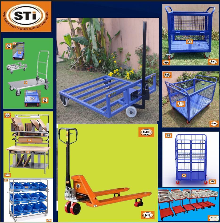 Platform Trolley - Manual Material Handling Design, 30kg Capacity, Multi-color Options, New Condition, Includes Warranty