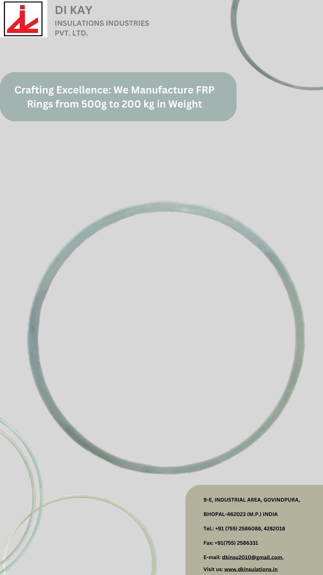 Frp Rings - Frp Composite (Epoxy), 500g To 200kg | Superior Mechanical Strength, Impressive Dielectric Properties, Natural Color